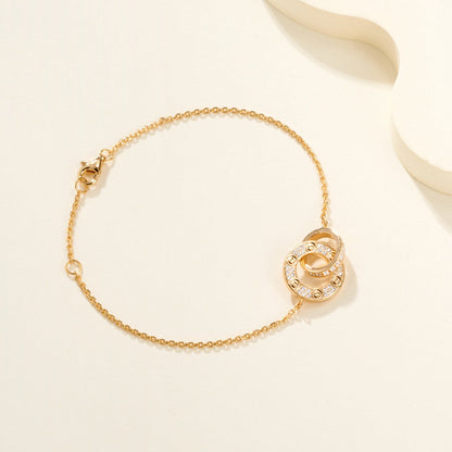 [⭐Shinejoy]LOVE DOPPELRING-ARMBAND MIT VOLLBESATZ