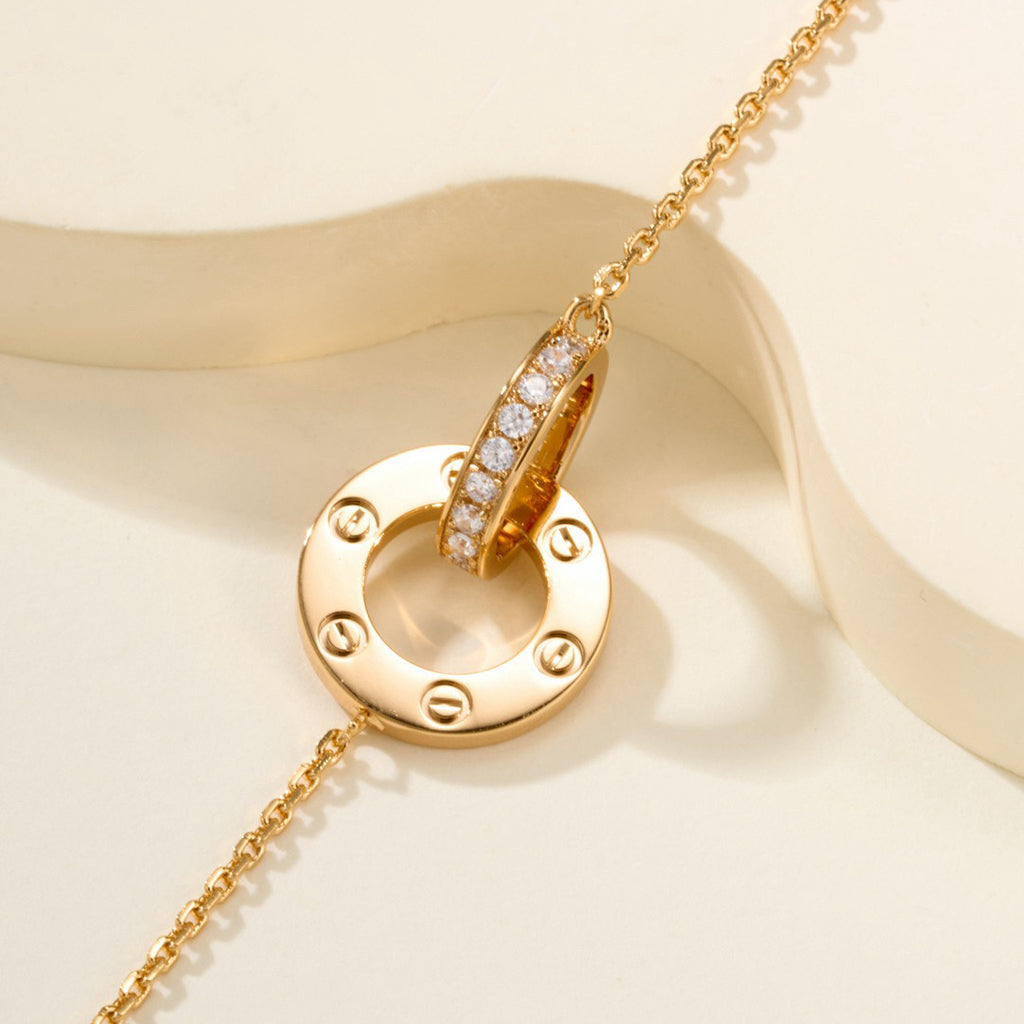 [⭐Shinejoy]LOVE DOPPELRING-ARMBAND MIT VOLLBESATZ