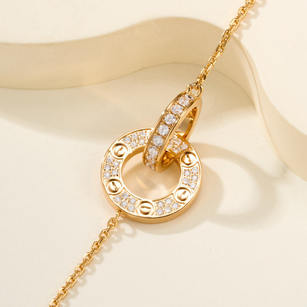 [⭐Shinejoy]LOVE DOPPELRING-ARMBAND MIT VOLLBESATZ