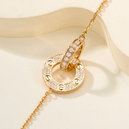 [⭐Shinejoy]LOVE DOPPELRING-ARMBAND MIT VOLLBESATZ