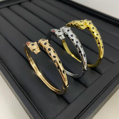 [⭐Shinejoy]PANTHERE DOUBLE HEADED OPEN BRACELET