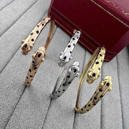 [⭐Shinejoy]PANTHERE DOUBLE HEADED OPEN BRACELET