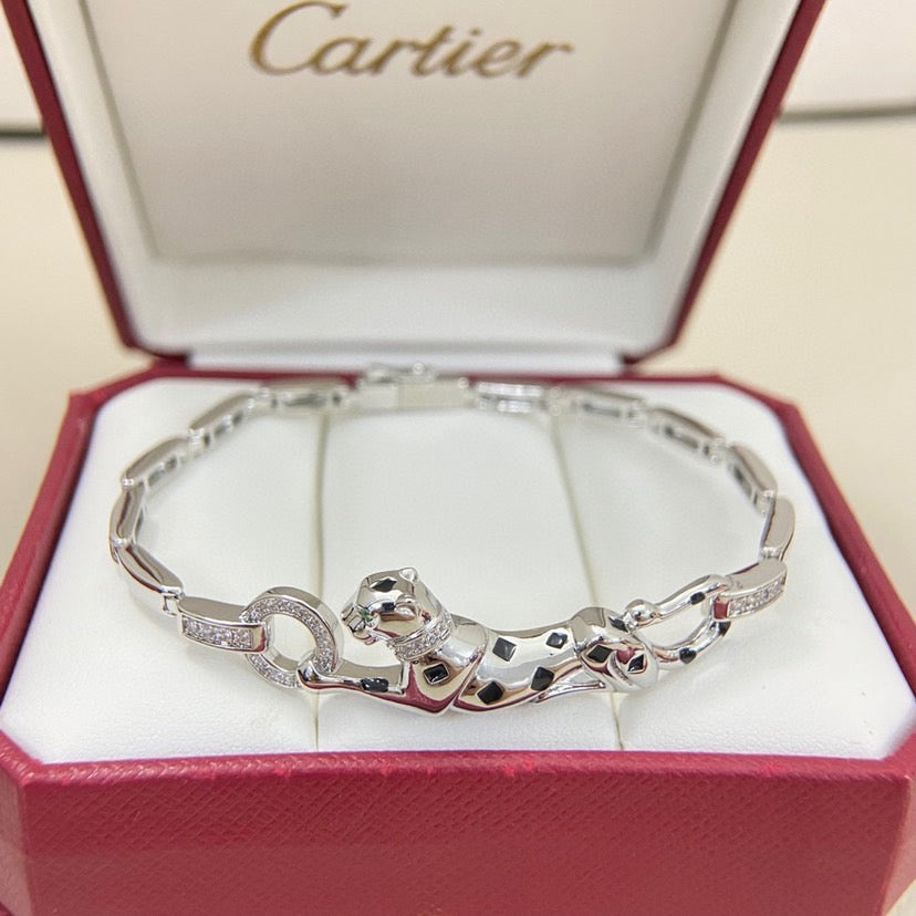 [⭐Shinejoy]パンテール ハーフダイヤモンド チェーンブレスレット