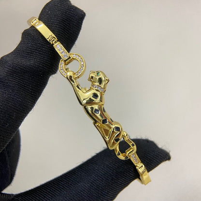 [⭐Shinejoy]パンテール ハーフダイヤモンド チェーンブレスレット