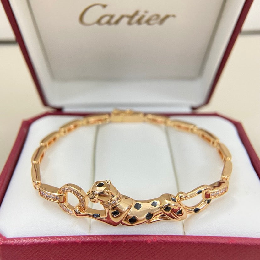 [⭐Shinejoy]パンテール ハーフダイヤモンド チェーンブレスレット
