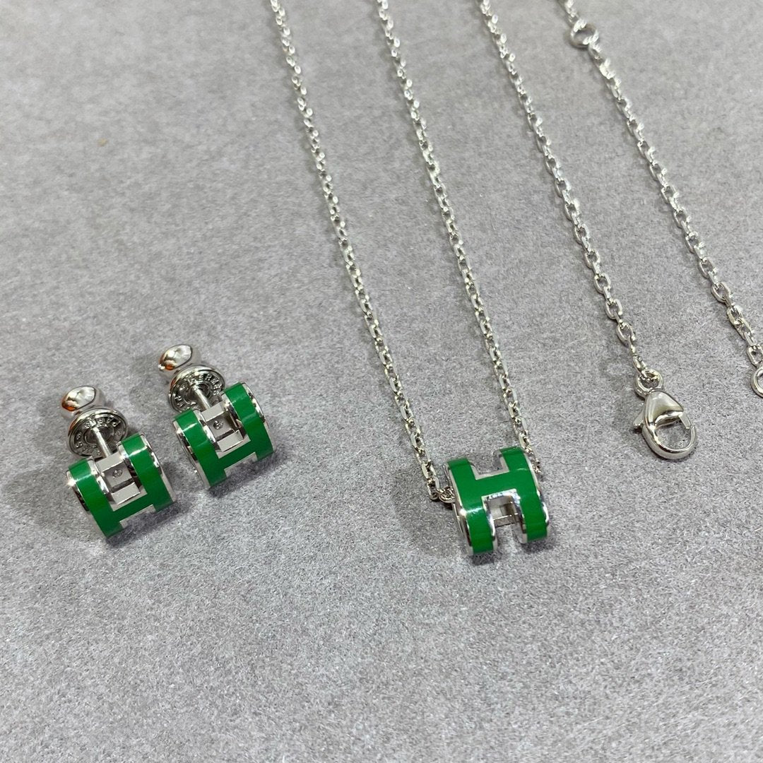[⭐Shinejoy]POP H HALSKETTE SILBER UND GOLD
