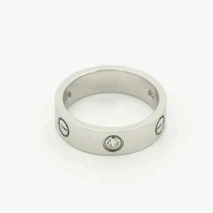 [⭐Shinejoy]LOVE リング 5.5MM 3ダイヤモンド シルバー