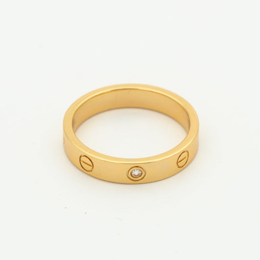 [⭐Shinejoy]LOVEリング 4MM 1ダイヤモンド ピンクゴールド