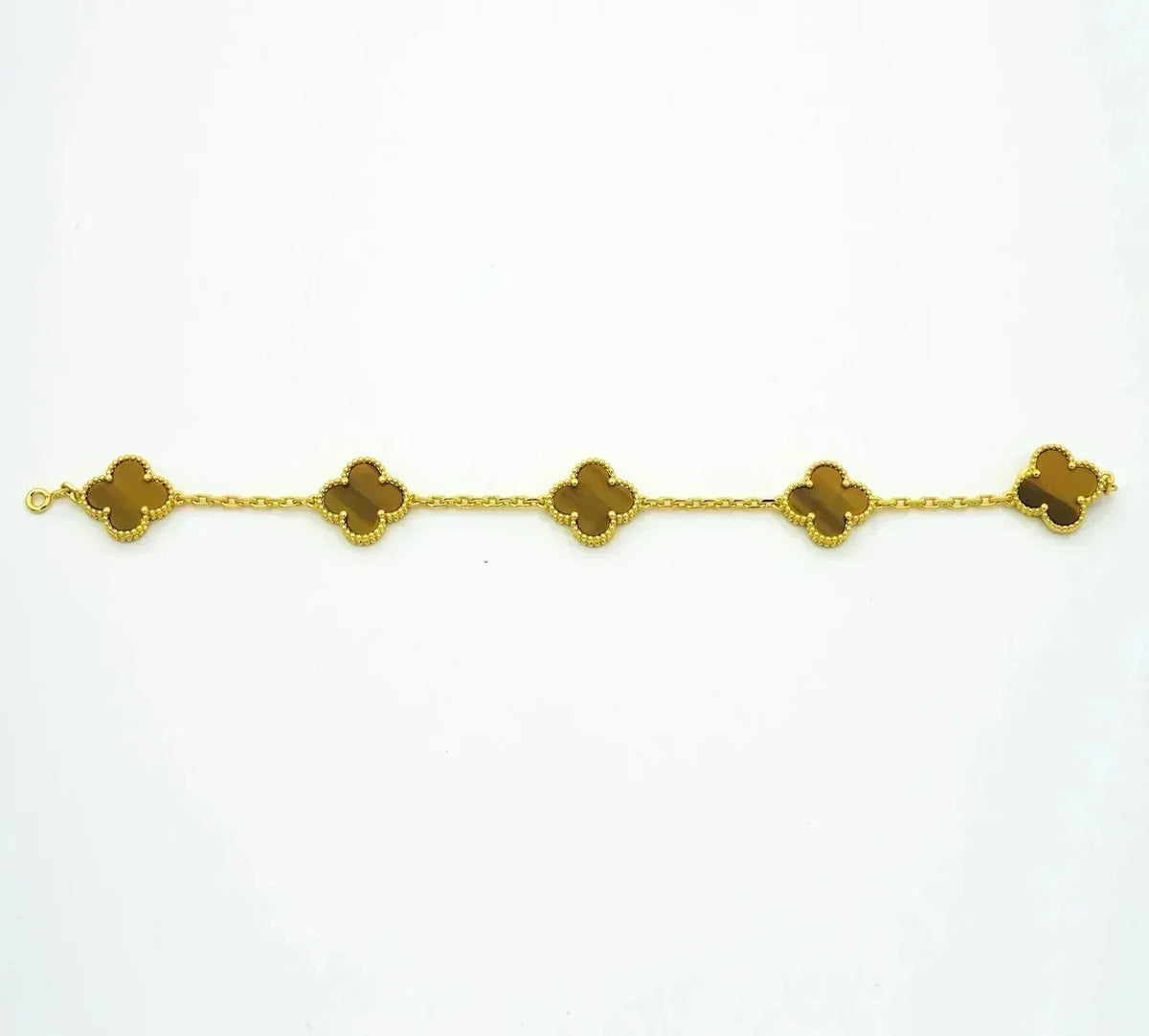 [⭐Shinejoy] CLOVER 5 MOTIFS TIGER EYE BRACELET COLLECTION