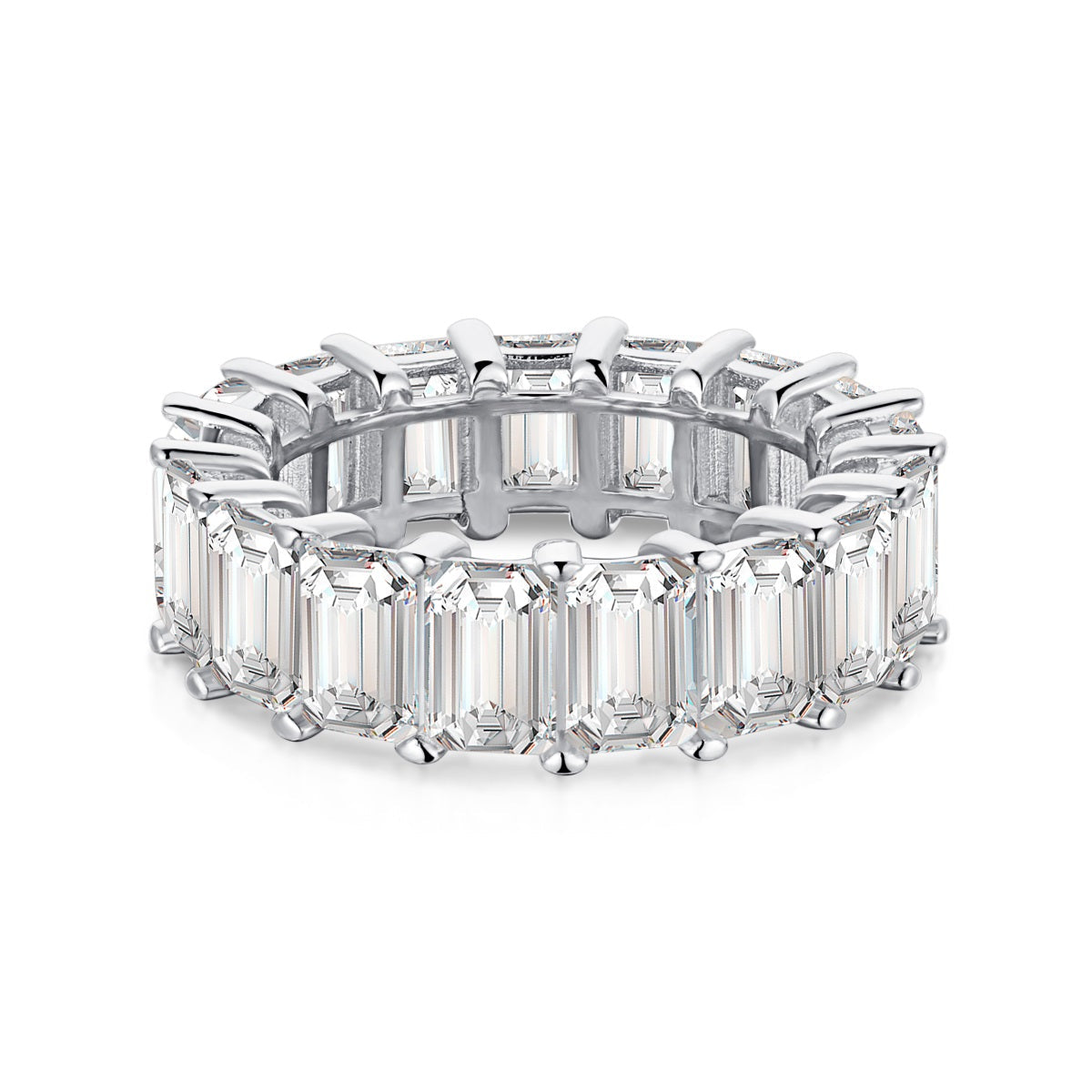 [Shinejoy Jewelry] 0,75 Karat eleganter Tennisring im Smaragdschliff