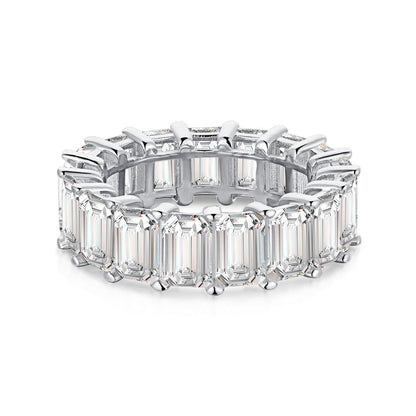 [Shinejoy Jewelry] 0,75 Karat eleganter Tennisring im Smaragdschliff