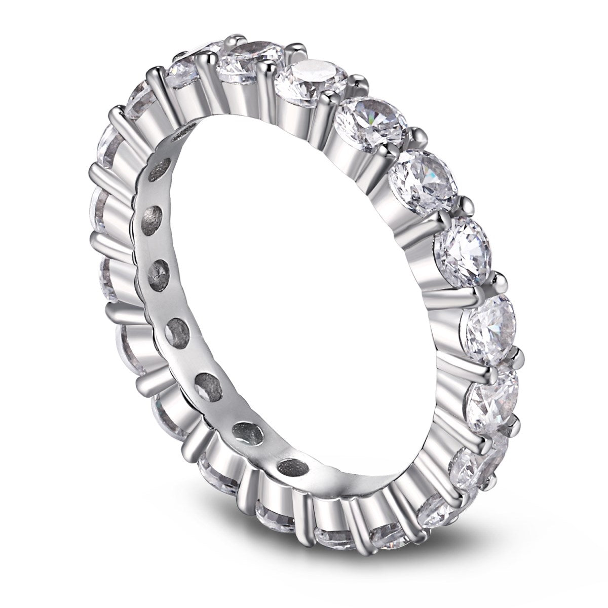 [Shinejoy Jewelry]スパークリング ラウンドカット テニスリング