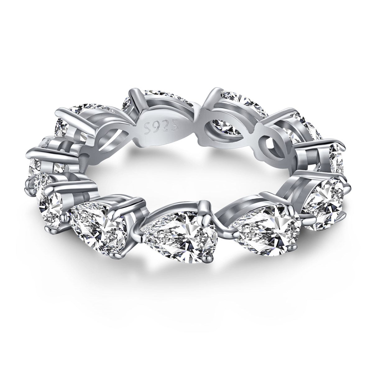 [Shinejoy Jewelry] 絶妙なペアシェイプカット・テニスリング