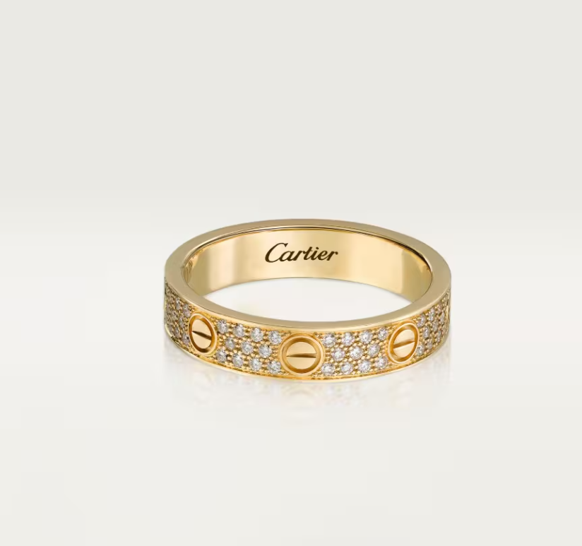 [⭐Shinejoy]LOVE RING 4mm-wide full-diamond ring GOLD