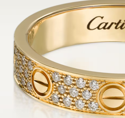 [⭐Shinejoy]LOVE RING 4mm-wide full-diamond ring GOLD