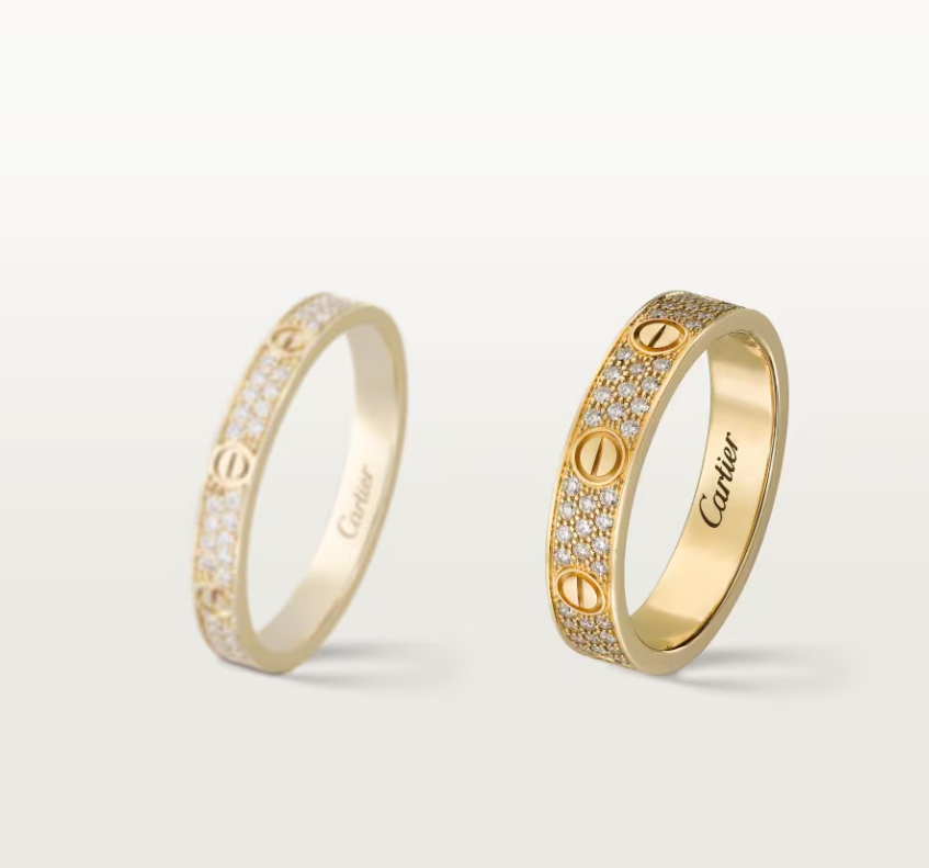 [⭐Shinejoy]LOVE RING 4mm-wide full-diamond ring GOLD