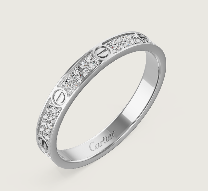 [⭐Shinejoy]LOVE RING 幅2.6mm フルダイヤモンドリング シルバー