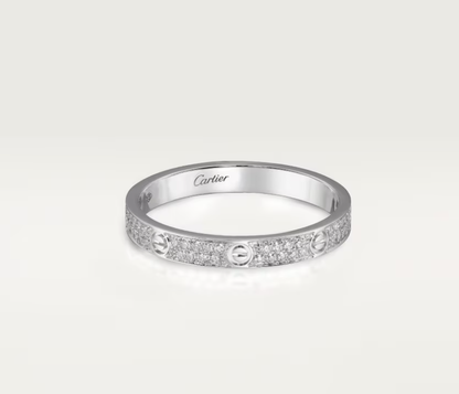 [⭐Shinejoy]LOVE RING 幅2.6mm フルダイヤモンドリング シルバー
