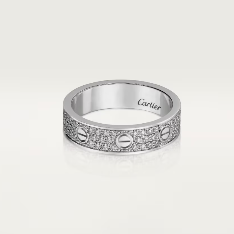 [⭐Shinejoy]LOVE RING 4 mm breiter Voll-Diamantring Silber