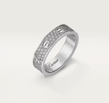 [⭐Shinejoy]LOVE RING 4 mm breiter Voll-Diamantring Silber
