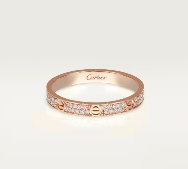 [⭐Shinejoy]LOVE RING 2.6mm幅 フルダイヤモンドリング ローズゴールド