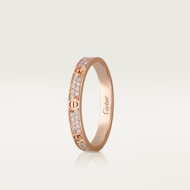 [⭐Shinejoy]LOVE RING 2.6mm幅 フルダイヤモンドリング ローズゴールド