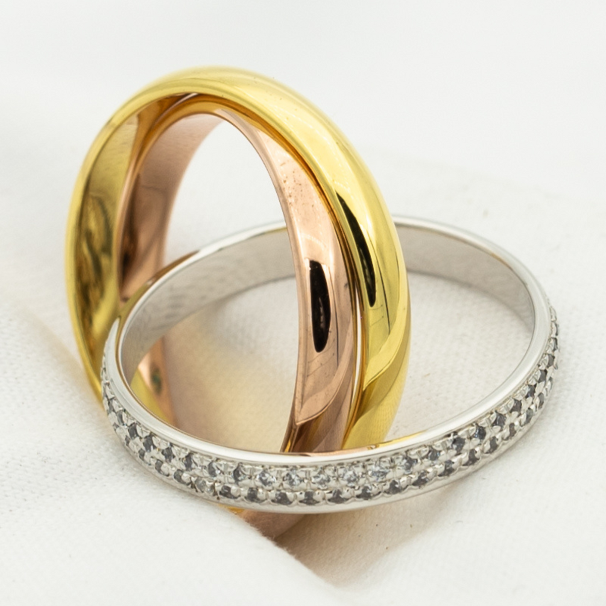 [⭐Shinejoy Jewelry]トリニティリング ゴールド ピンクゴールド シルバー ダイヤモンド