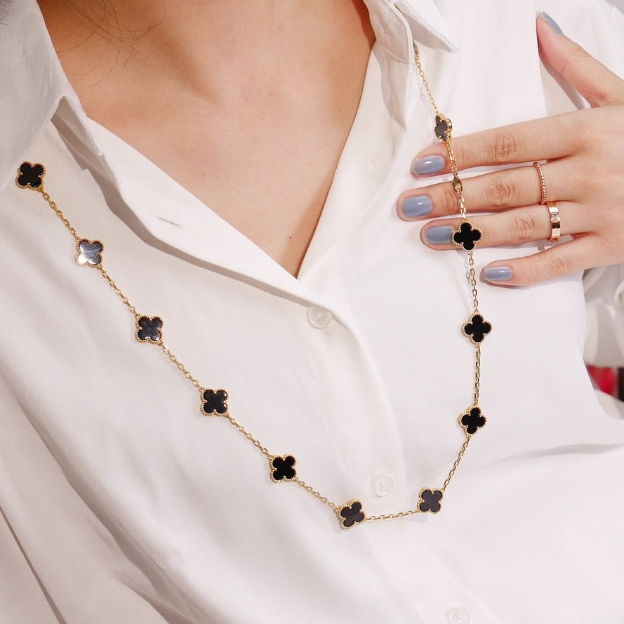 [⭐Shinejoy]CLOVER 20 MOTIFS ONYX ROSE GOLD