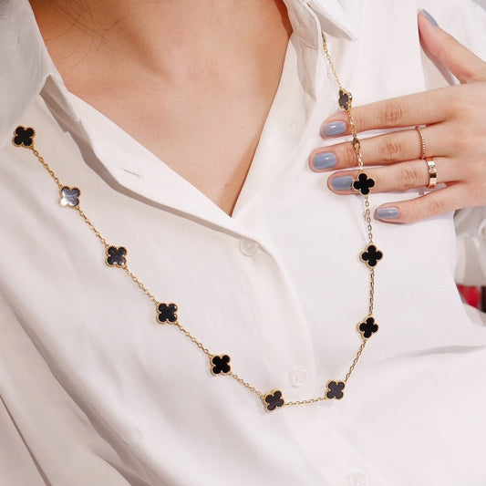 [⭐Shinejoy]CLOVER 20 MOTIFS ONYX ROSE GOLD