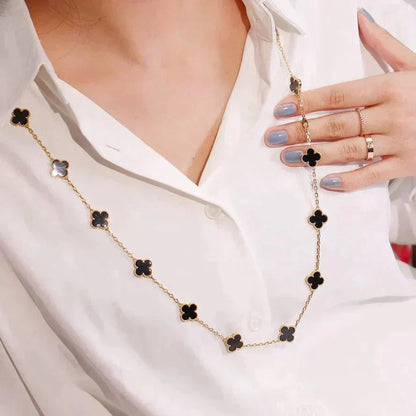[⭐Shinejoy]CLOVER 20 MOTIVE ONYX HALSKETTE