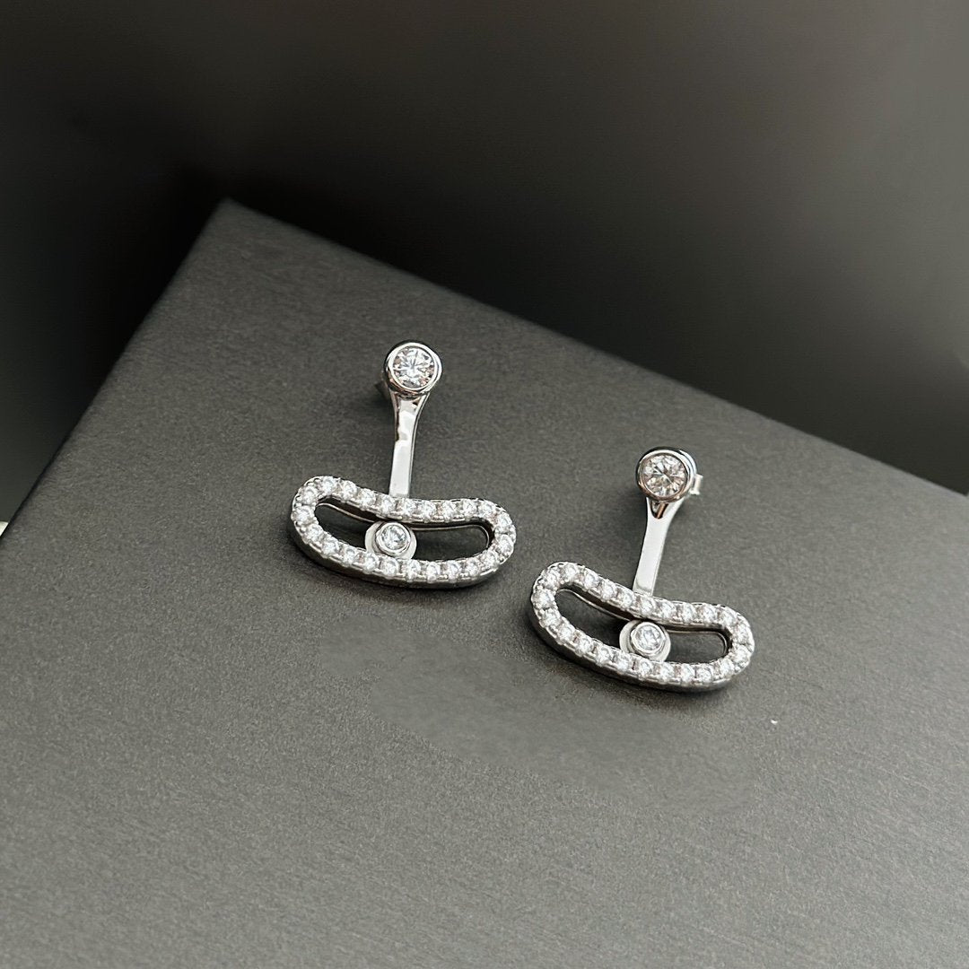 [⭐Shinejoy]ムーヴ ウノ シルバー ダイヤモンド ピアス