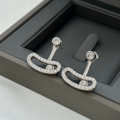 [⭐Shinejoy]ムーヴ ウノ シルバー ダイヤモンド ピアス