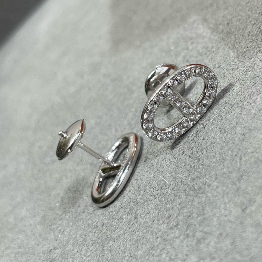 [⭐Shinejoy]HM フルダイヤモンド ピッグノーズ スタッドピアス