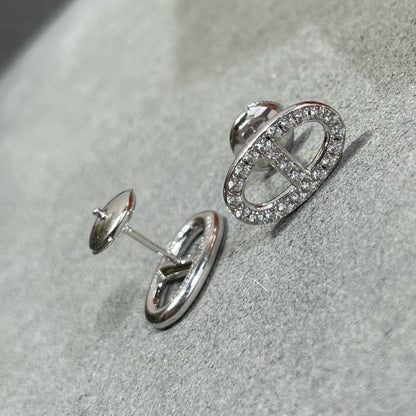 [⭐Shinejoy]HM フルダイヤモンド ピッグノーズ スタッドピアス