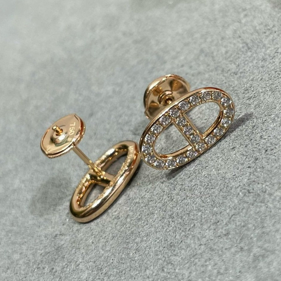 [⭐Shinejoy]HM フルダイヤモンド ピッグノーズ スタッドピアス