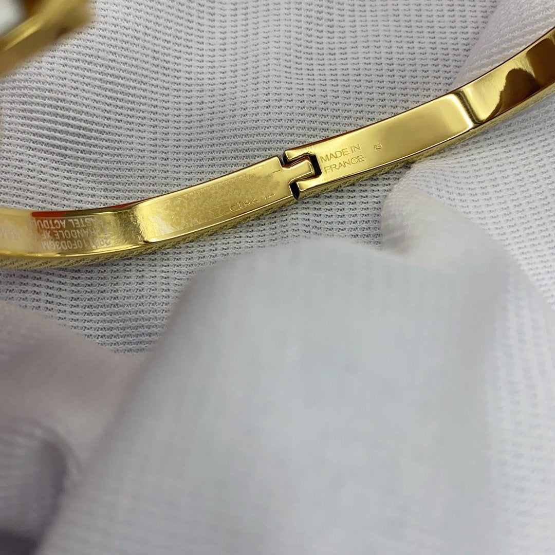 [⭐Shinejoy]クラシック HM クリック ホワイト 8mm エナメルブレスレット