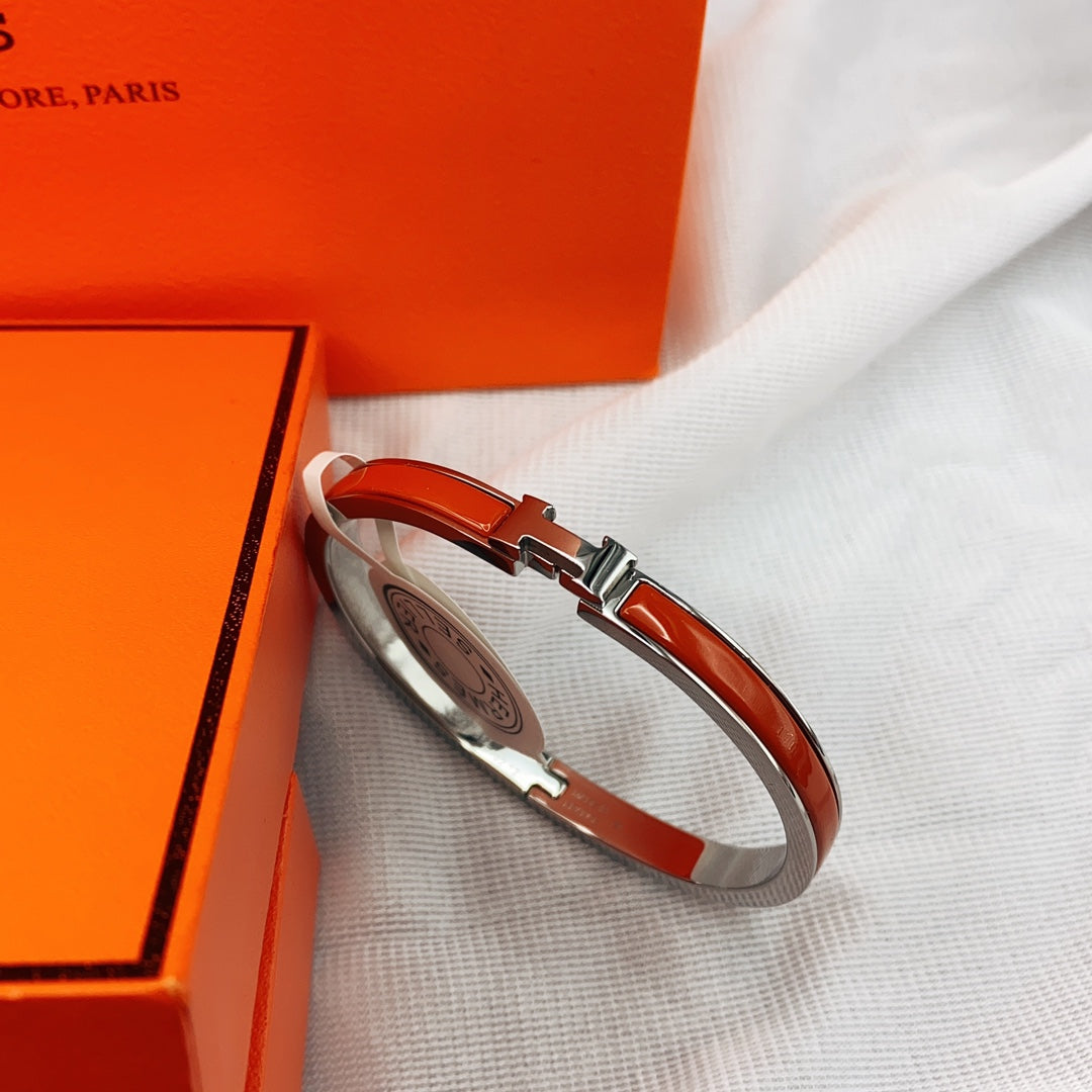 [⭐Shinejoy]クラシック HM クリック レッド 8MM エナメル ブレスレット