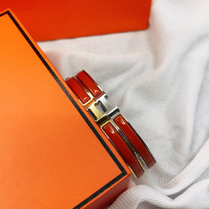 [⭐Shinejoy]クラシック HM クリック レッド 8MM エナメル ブレスレット
