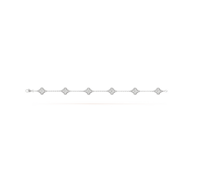 [⭐Shinejoy]CLOVER 6 MOTIF SILVER DIAMOND BRACELET