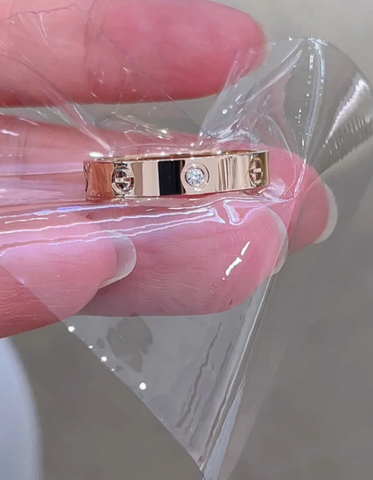 [⭐Shinejoy]LOVE RING 4MM 1 DIAMOND