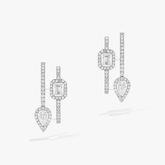 [⭐Shinejoy]CREOLES MY TWIN 2連シルバーダイヤモンドピアス