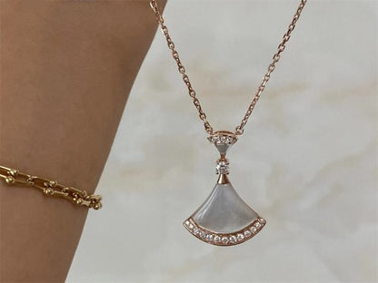 [⭐Shinejoy]DREAM HALSKETTE PERLMUTT ROSÉGOLD DIAMANT