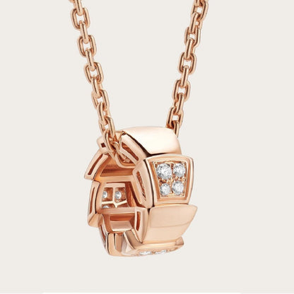 [⭐Shinejoy]セルペンティ ペンダント ダイヤモンド ピンクゴールド ネックレス