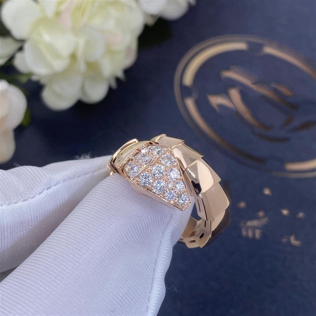 [⭐Shinejoy]SERPENTI RING ROSÉGOLD DIAMANT