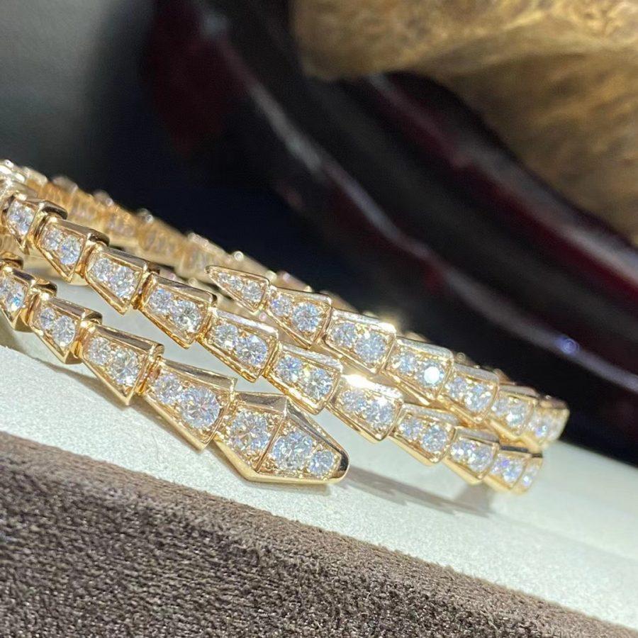 [⭐Shinejoy]SERPENTI ARMBAND GOLD DIAMANT DOPPELREIHIG