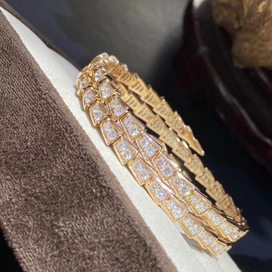 [⭐Shinejoy]SERPENTI ARMBAND GOLD DIAMANT DOPPELREIHIG