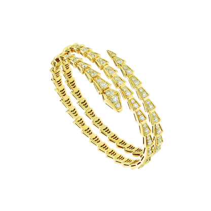 [⭐Shinejoy]SERPENTI ARMBAND GOLD DIAMANT DOPPELREIHIG
