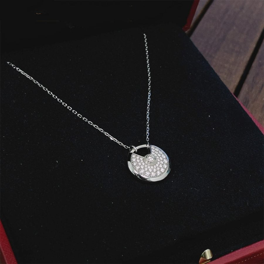 [⭐Shinejoy]アミュレット シルバー フルダイヤモンド ネックレス