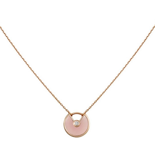 [⭐Shinejoy]アミュレット ローズゴールド ピンクMOP ネックレス