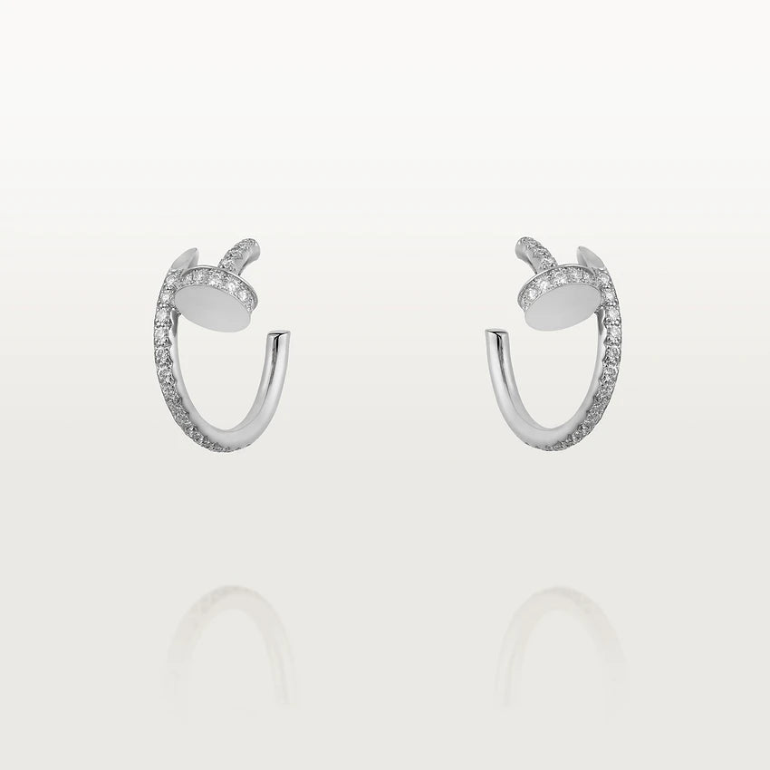 [⭐Shinejoy]ジュステ イヤリング 12.75MM シルバー ダイヤモンド